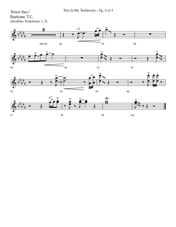 This Is My Testimony with I Love To Tell The Story (Choral Anthem SATB) Tenor Sax/Baritone T.C. (Lifeway Choral / Arr. Bradley Knight)