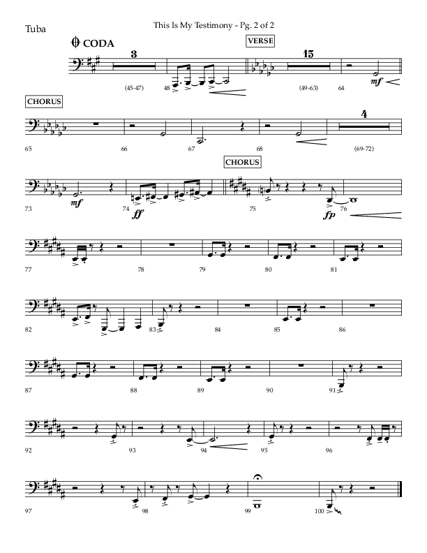This Is My Testimony with I Love To Tell The Story (Choral Anthem SATB) Tuba (Lifeway Choral / Arr. Bradley Knight)
