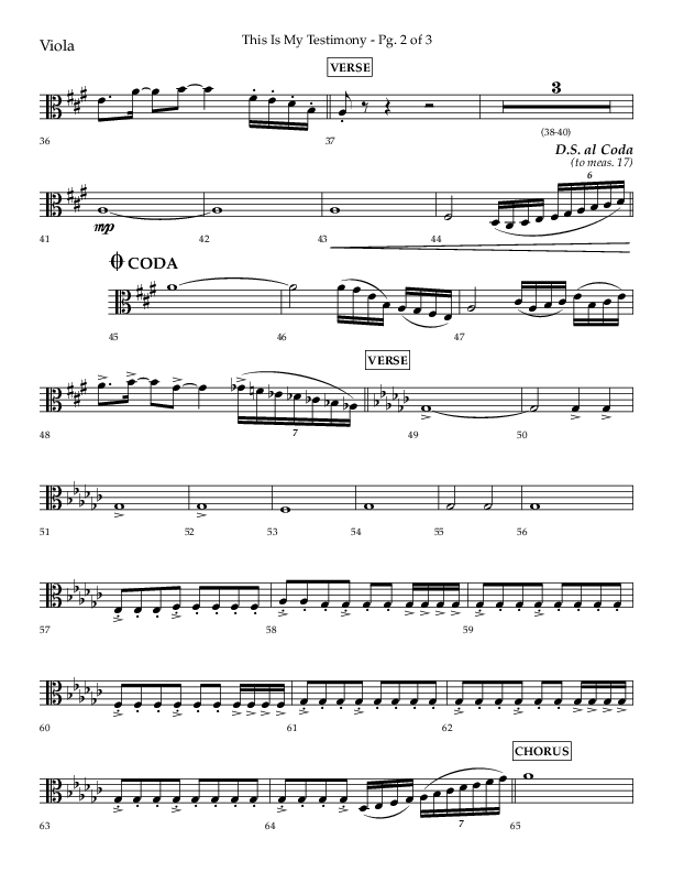 This Is My Testimony with I Love To Tell The Story (Choral Anthem SATB) Viola (Lifeway Choral / Arr. Bradley Knight)