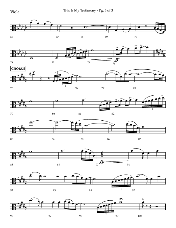 This Is My Testimony with I Love To Tell The Story (Choral Anthem SATB) Viola (Lifeway Choral / Arr. Bradley Knight)