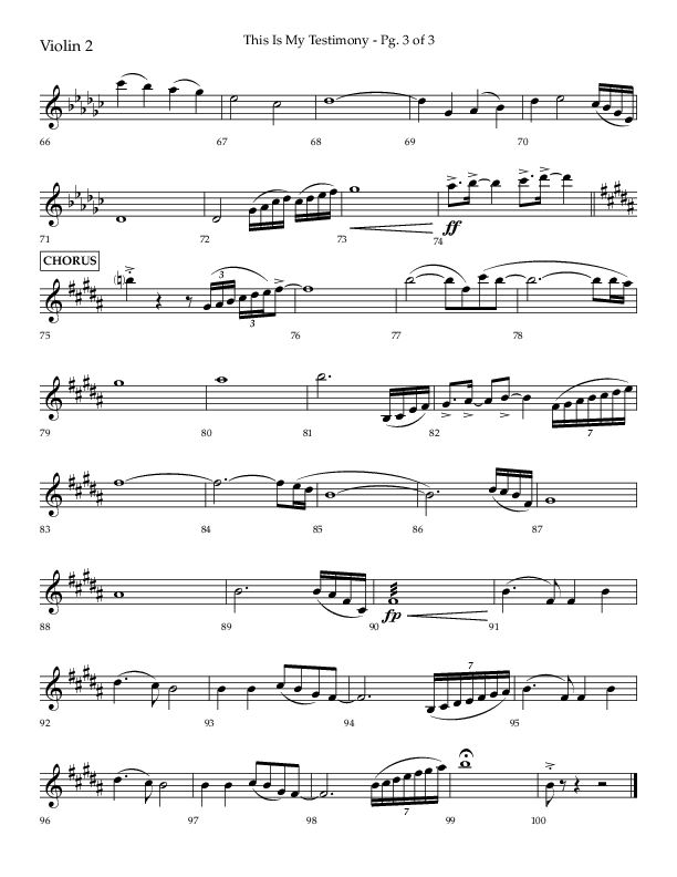 This Is My Testimony with I Love To Tell The Story (Choral Anthem SATB) Violin 2 (Lifeway Choral / Arr. Bradley Knight)