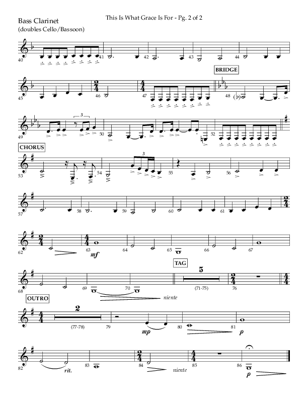 This Is What Grace Is For (Choral Anthem SATB) Bass Clarinet (Lifeway Choral / Arr. John Bolin / Orch. Phillip Keveren)