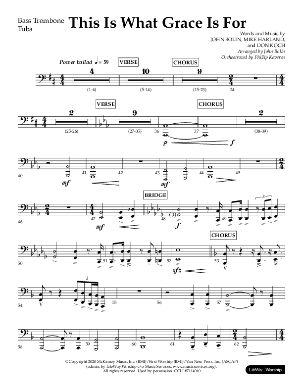 This Is What Grace Is For (Choral Anthem SATB) Bass Trombone, Tuba (Lifeway Choral / Arr. John Bolin / Orch. Phillip Keveren)