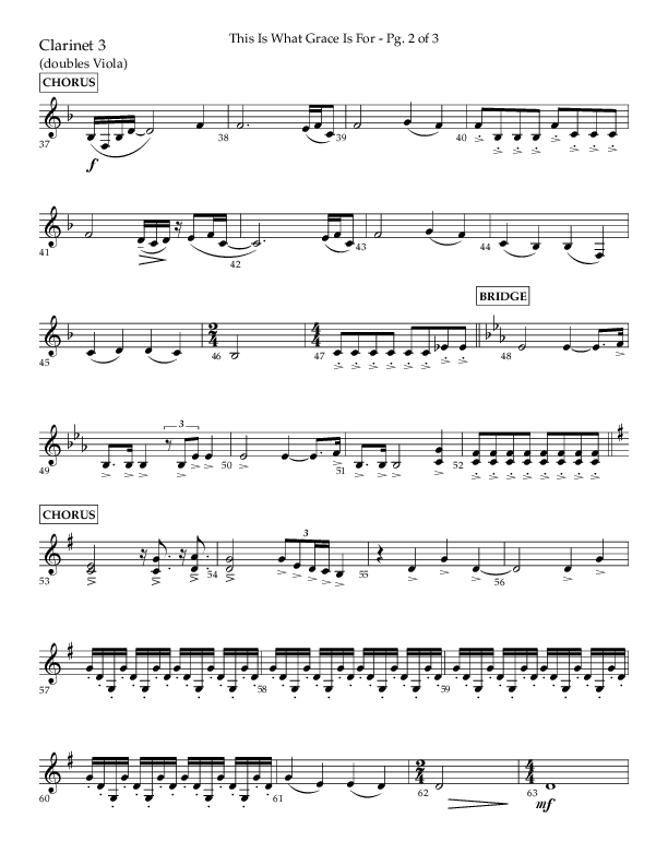 This Is What Grace Is For (Choral Anthem SATB) Clarinet 3 (Lifeway Choral / Arr. John Bolin / Orch. Phillip Keveren)