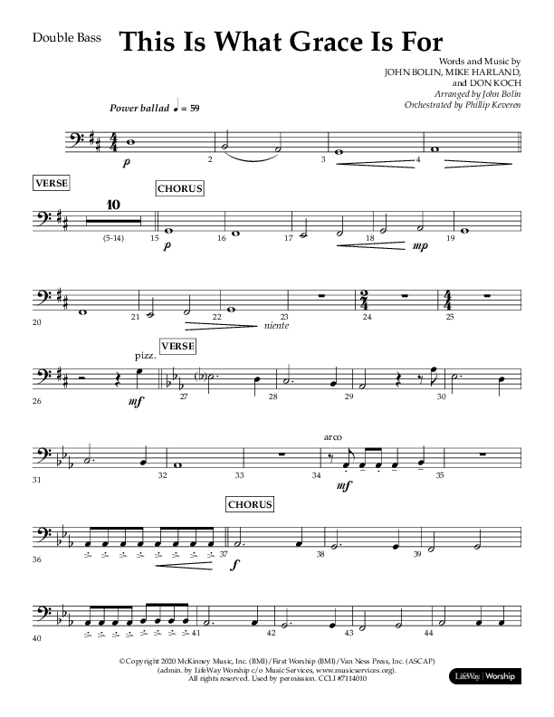 This Is What Grace Is For (Choral Anthem SATB) Double Bass (Lifeway Choral / Arr. John Bolin / Orch. Phillip Keveren)