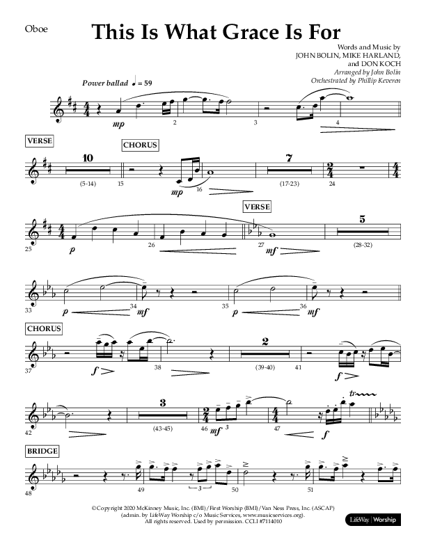This Is What Grace Is For (Choral Anthem SATB) Oboe (Lifeway Choral / Arr. John Bolin / Orch. Phillip Keveren)