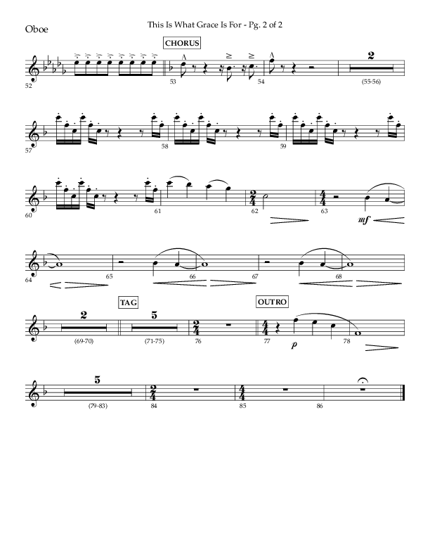 This Is What Grace Is For (Choral Anthem SATB) Oboe (Lifeway Choral / Arr. John Bolin / Orch. Phillip Keveren)