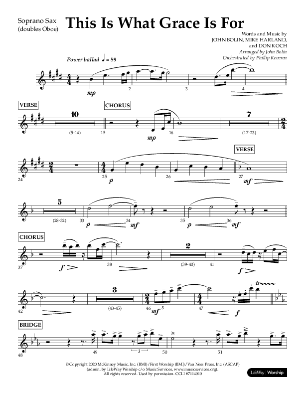 This Is What Grace Is For (Choral Anthem SATB) Soprano Sax (Lifeway Choral / Arr. John Bolin / Orch. Phillip Keveren)