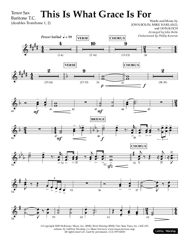 This Is What Grace Is For (Choral Anthem SATB) Tenor Sax/Baritone T.C. (Lifeway Choral / Arr. John Bolin / Orch. Phillip Keveren)