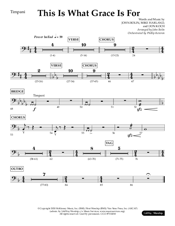 This Is What Grace Is For (Choral Anthem SATB) Timpani (Lifeway Choral / Arr. John Bolin / Orch. Phillip Keveren)
