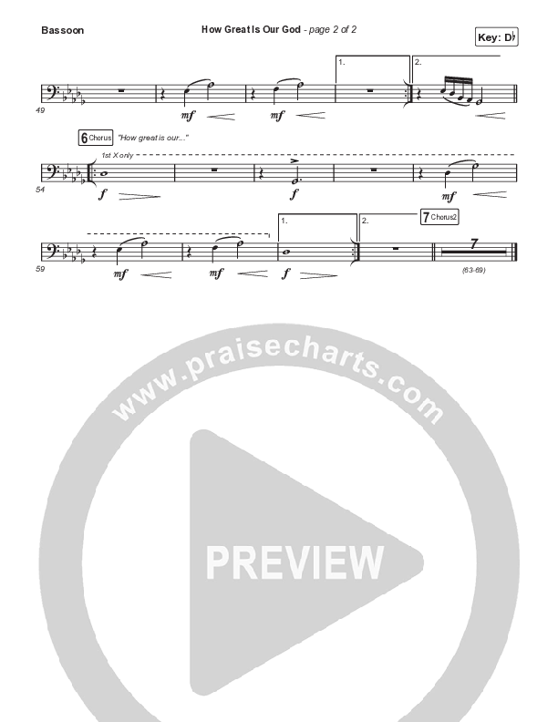 How Great Is Our God (Choral Anthem SATB) Bassoon (Chris Tomlin / Arr. Mason Brown)