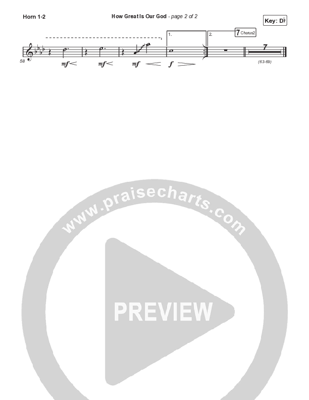 How Great Is Our God (Choral Anthem SATB) French Horn 1,2 (Chris Tomlin / Arr. Mason Brown)