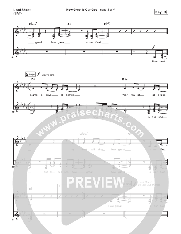 How Great Is Our God (Choral Anthem SATB) Lead Sheet (SAT) (Chris Tomlin / Arr. Mason Brown)