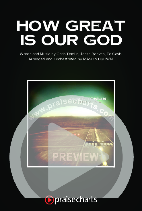 How Great Is Our God (Choral Anthem SATB) Octavo Cover Sheet (Chris Tomlin / Arr. Mason Brown)