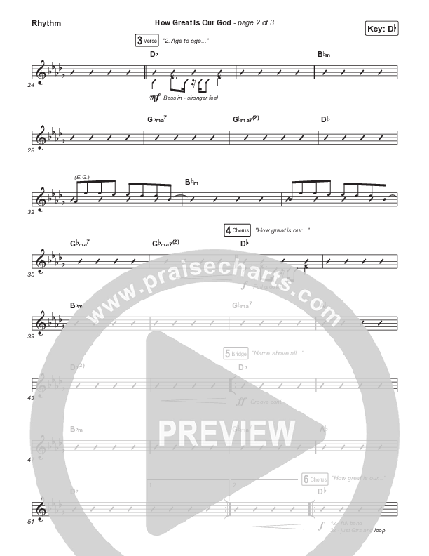 How Great Is Our God (Choral Anthem SATB) Rhythm Chart (Chris Tomlin / Arr. Mason Brown)