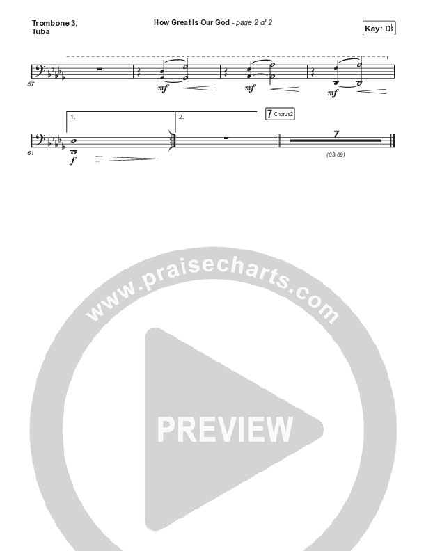 How Great Is Our God (Choral Anthem SATB) Trombone 3/Tuba (Chris Tomlin / Arr. Mason Brown)