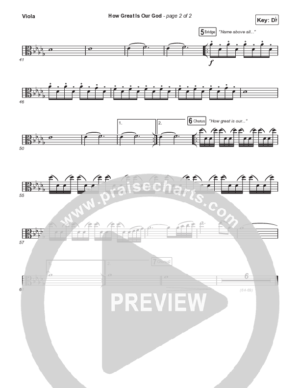 How Great Is Our God (Choral Anthem SATB) Viola (Chris Tomlin / Arr. Mason Brown)