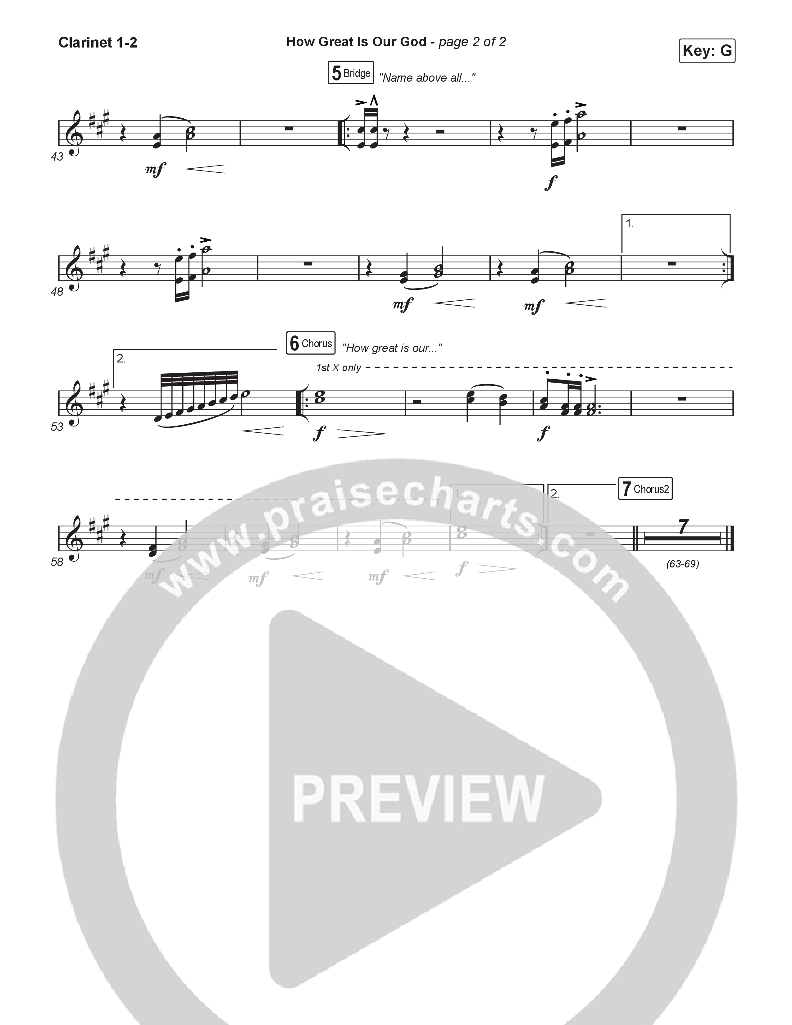 How Great Is Our God (Worship Choir/SAB) Clarinet 1/2 (Chris Tomlin / Arr. Luke Gambill / Orch. Mason Brown)