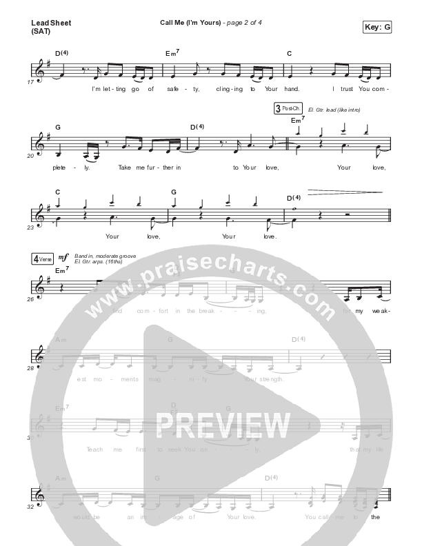 Call Me (I'm Yours) Lead Sheet (SAT) (Royal Company)