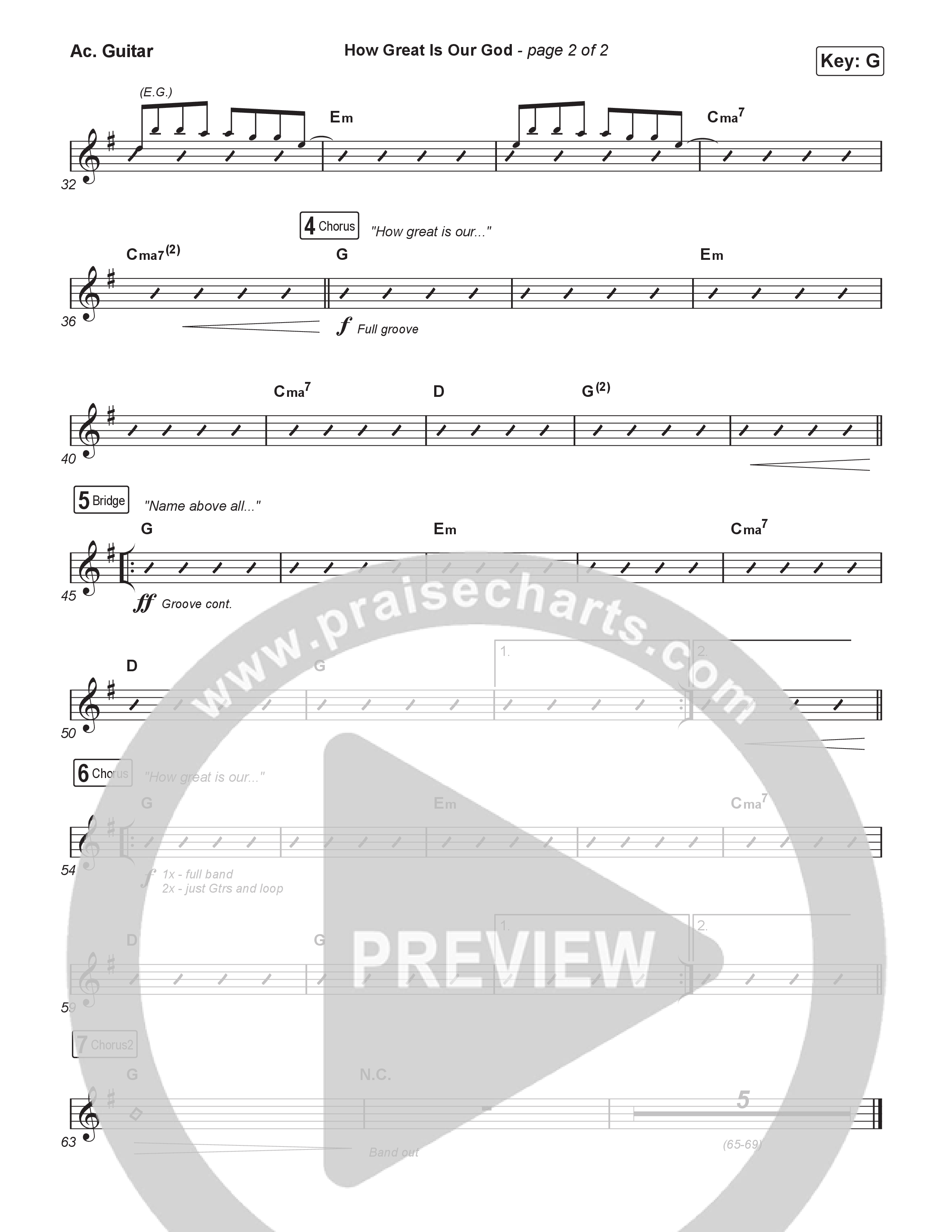 How Great Is Our God (Unison/2-Part) Acoustic Guitar (Chris Tomlin / Arr. Luke Gambill / Orch. Mason Brown)