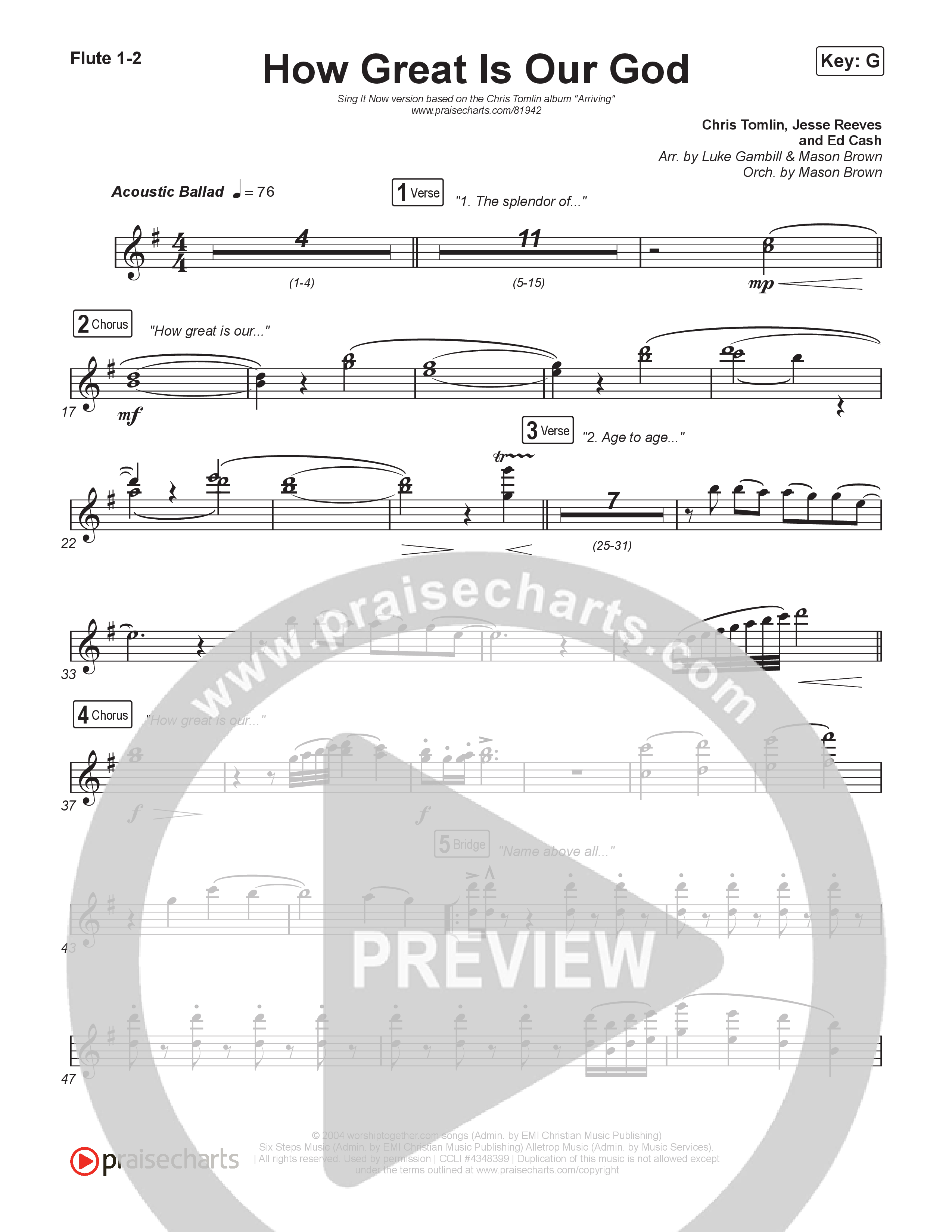 How Great Is Our God (Sing It Now) Wind Pack (Chris Tomlin / Arr. Luke Gambill / Orch. Mason Brown)