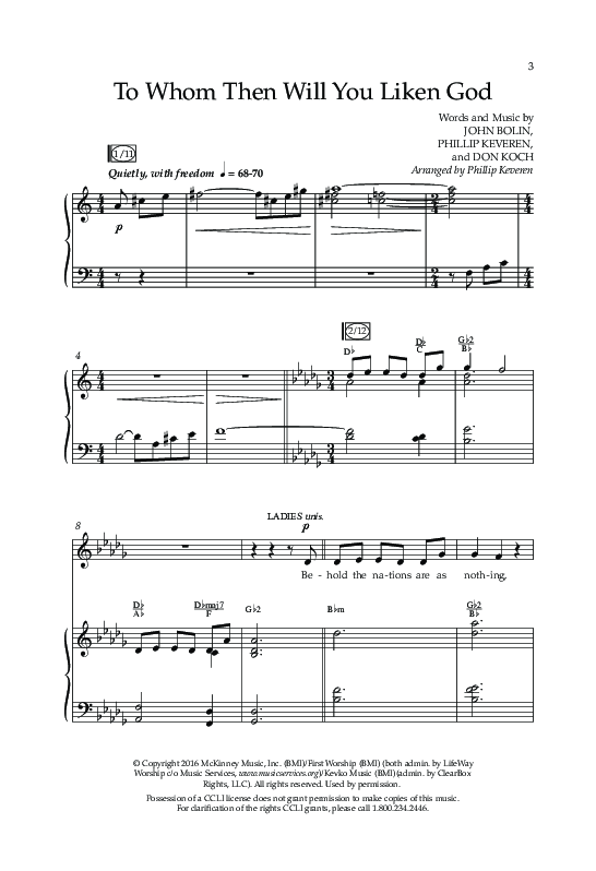 To Whom Then Will You Liken God (Choral Anthem SATB) Anthem (SATB/Piano) (Lifeway Choral / Arr. Phillip Keveren)