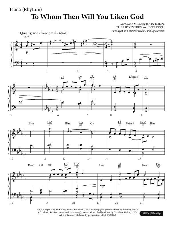 To Whom Then Will You Liken God (Choral Anthem SATB) Lead Melody & Rhythm (Lifeway Choral / Arr. Phillip Keveren)