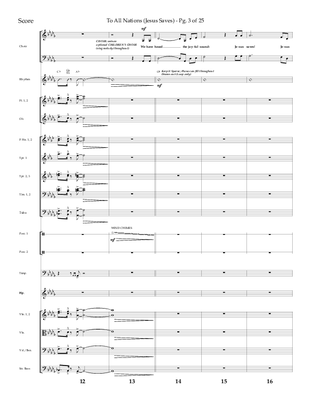 To All Nations (Jesus Saves) (Choral Anthem SATB) Orchestration (Lifeway Choral / Arr. David Wise / Orch. David Shipps)