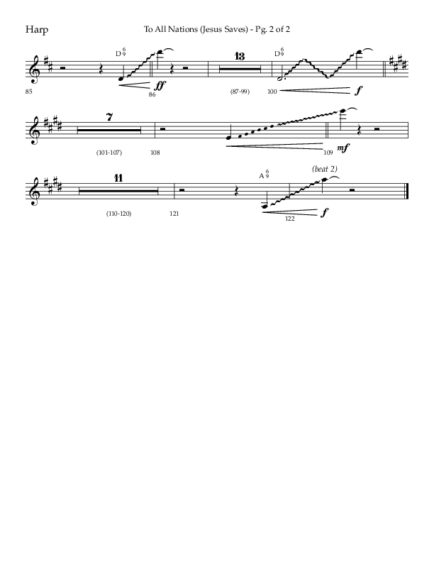 To All Nations (Jesus Saves) (Choral Anthem SATB) Harp (Lifeway Choral / Arr. David Wise / Orch. David Shipps)