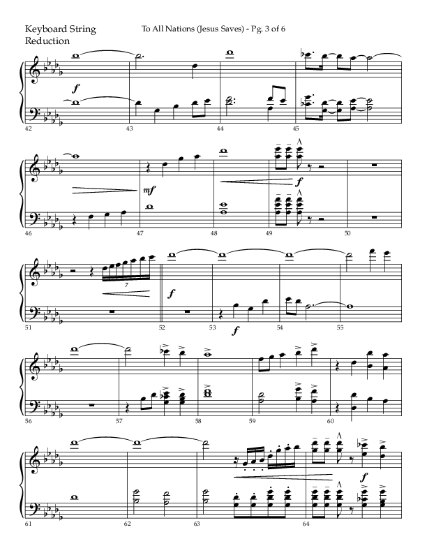 To All Nations (Jesus Saves) (Choral Anthem SATB) String Reduction (Lifeway Choral / Arr. David Wise / Orch. David Shipps)