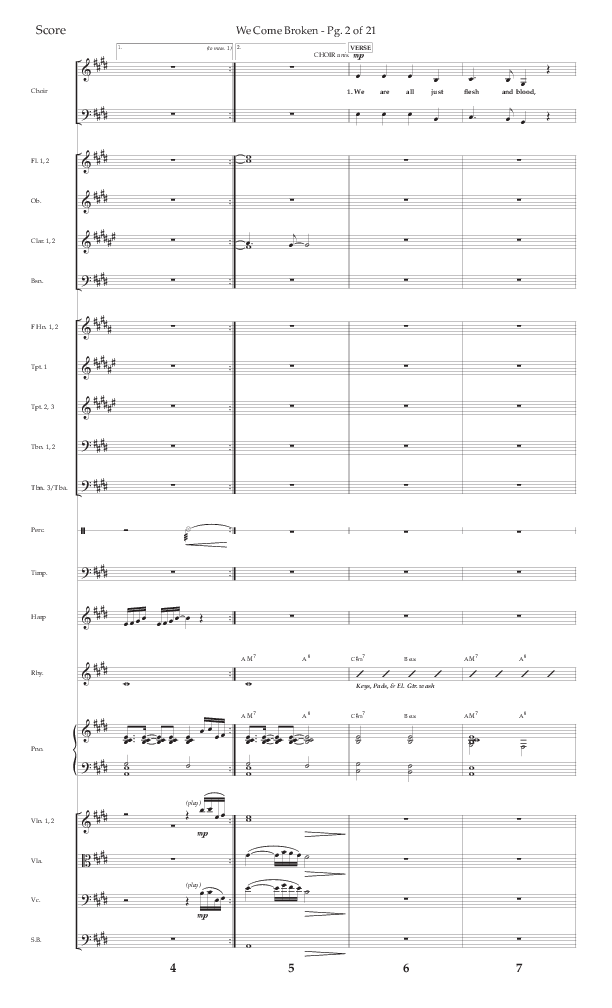 We Come Broken (Choral Anthem SATB) Orchestration (Lifeway Choral / Arr. Kirk Kirkland / Orch. Daniel Boundaczuk)