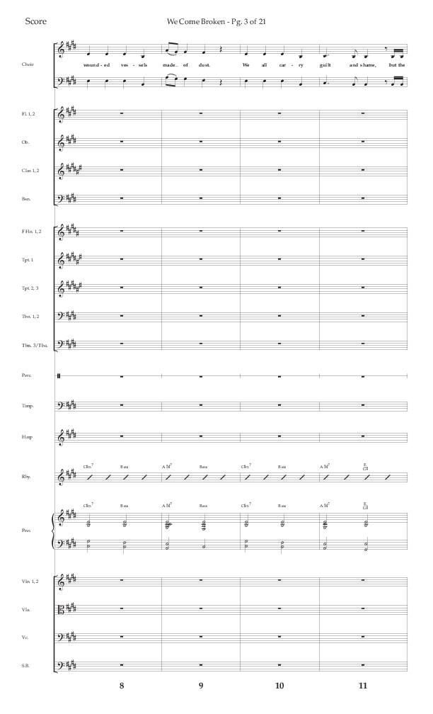 We Come Broken (Choral Anthem SATB) Conductor's Score (Lifeway Choral / Arr. Kirk Kirkland / Orch. Daniel Boundaczuk)