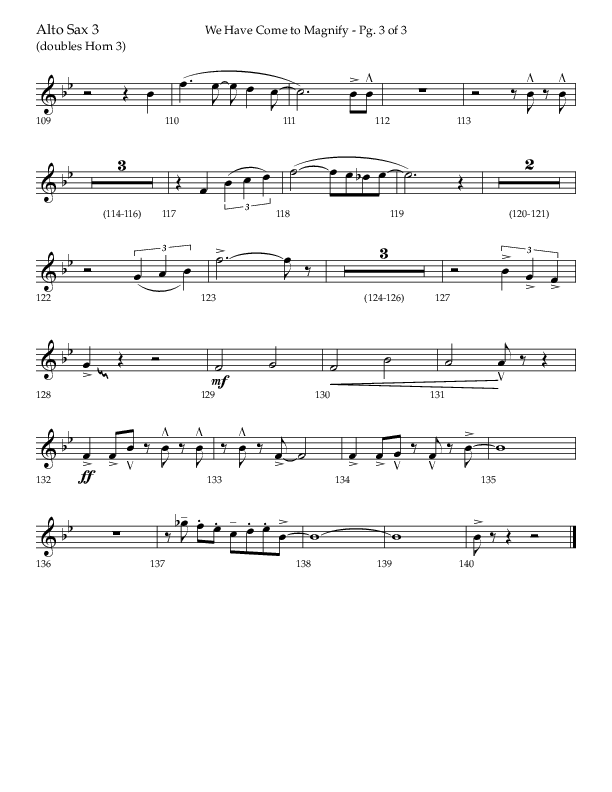 We Have Come To Magnify (Choral Anthem SATB) Alto Sax (Lifeway Choral / Arr. Bradley Knight)