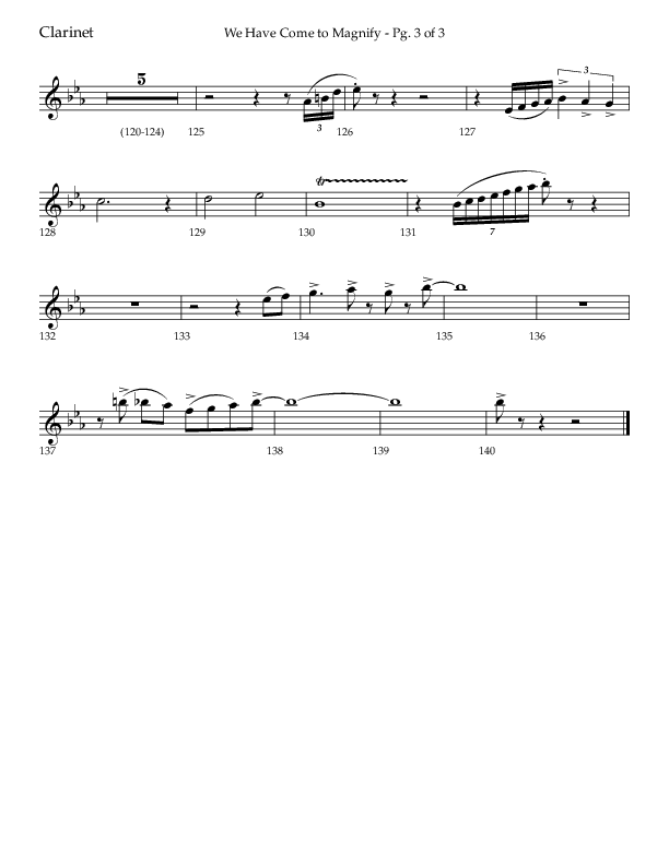 We Have Come To Magnify (Choral Anthem SATB) Clarinet 1/2 (Lifeway Choral / Arr. Bradley Knight)