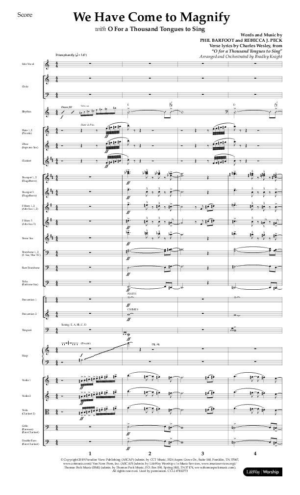 We Have Come To Magnify (Choral Anthem SATB) Conductor's Score (Lifeway Choral / Arr. Bradley Knight)
