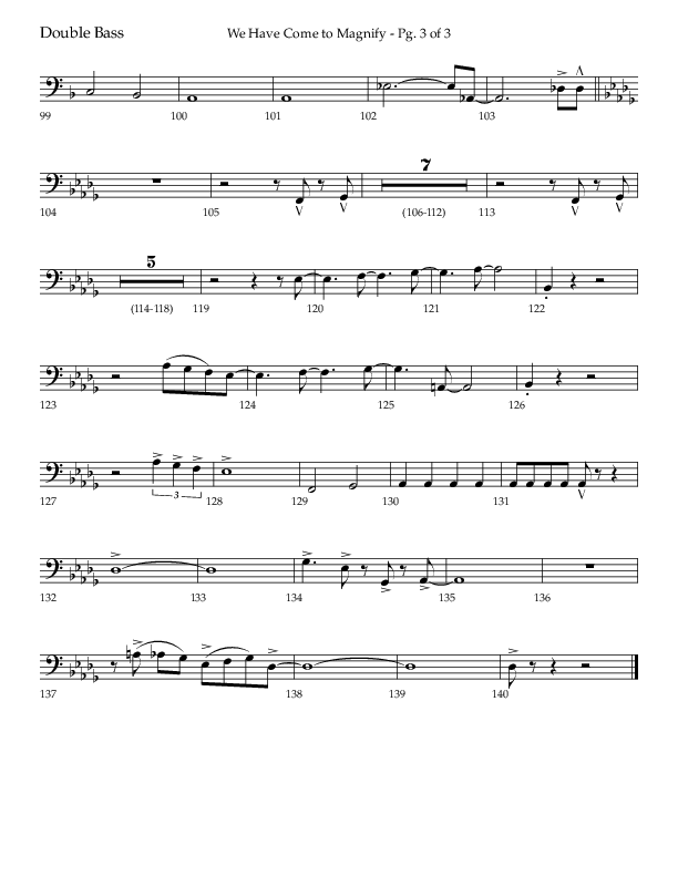 We Have Come To Magnify (Choral Anthem SATB) Double Bass (Lifeway Choral / Arr. Bradley Knight)