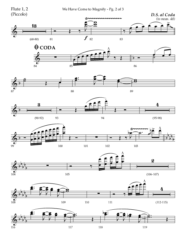 We Have Come To Magnify (Choral Anthem SATB) Flute 1/2 (Lifeway Choral / Arr. Bradley Knight)
