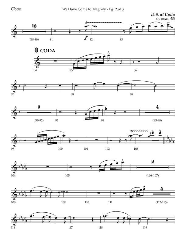 We Have Come To Magnify (Choral Anthem SATB) Oboe (Lifeway Choral / Arr. Bradley Knight)