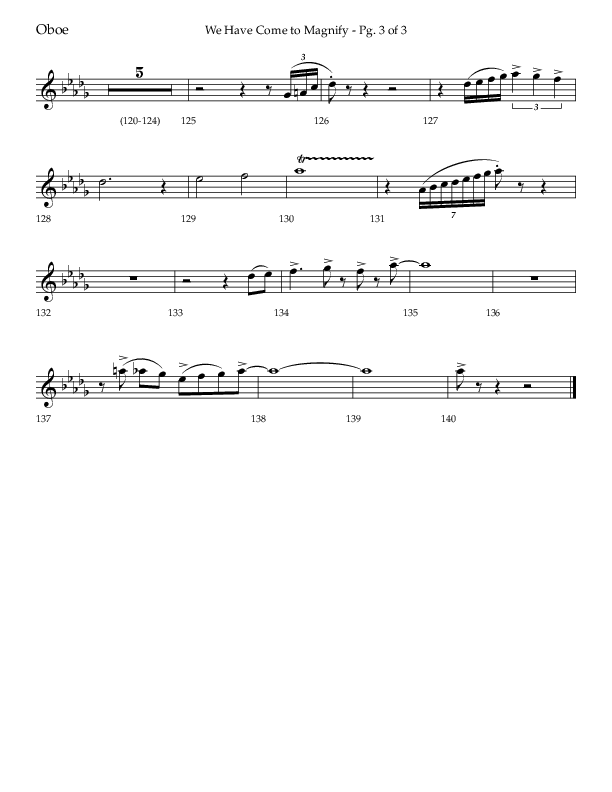 We Have Come To Magnify (Choral Anthem SATB) Oboe (Lifeway Choral / Arr. Bradley Knight)