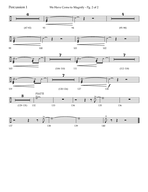 We Have Come To Magnify (Choral Anthem SATB) Percussion 1/2 (Lifeway Choral / Arr. Bradley Knight)