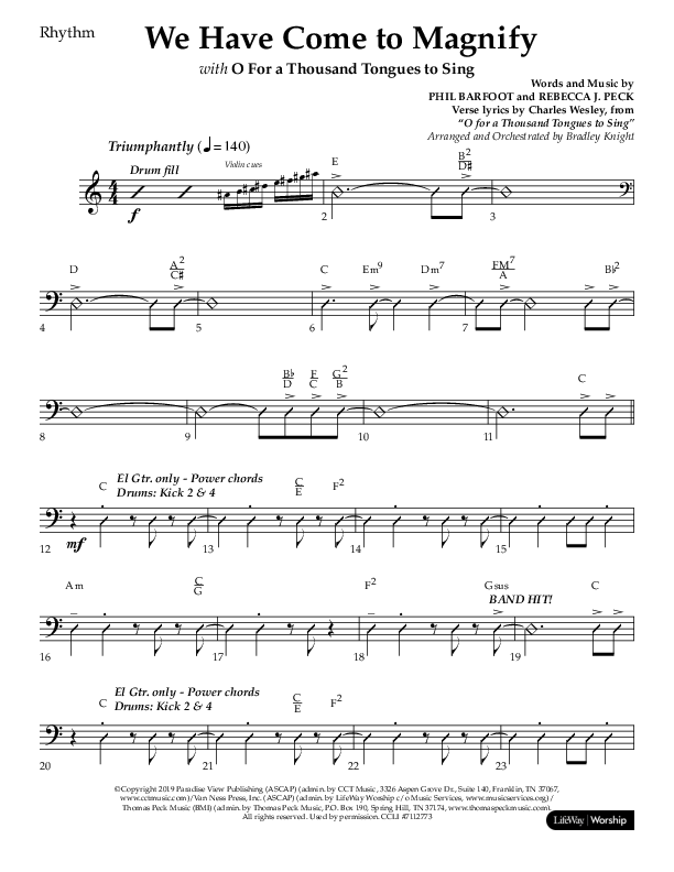 We Have Come To Magnify (Choral Anthem SATB) Lead Melody & Rhythm (Lifeway Choral / Arr. Bradley Knight)