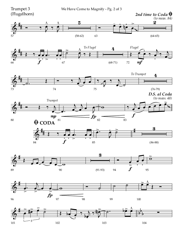 We Have Come To Magnify (Choral Anthem SATB) Trumpet 3 (Lifeway Choral / Arr. Bradley Knight)