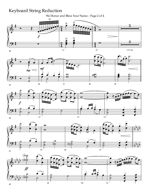 We Honor And Bless Your Name (Choral Anthem SATB) String Reduction (Lifeway Choral / Arr. John Bolin / Orch. Cliff Duren)