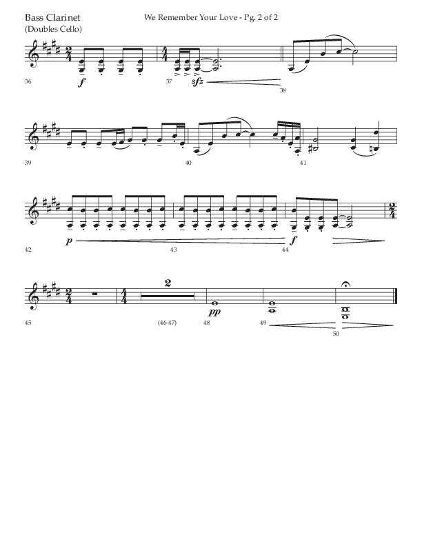 We Remember Your Love (Choral Anthem SATB) Bass Clarinet (Lifeway Choral / Arr. Phillip Keveren)