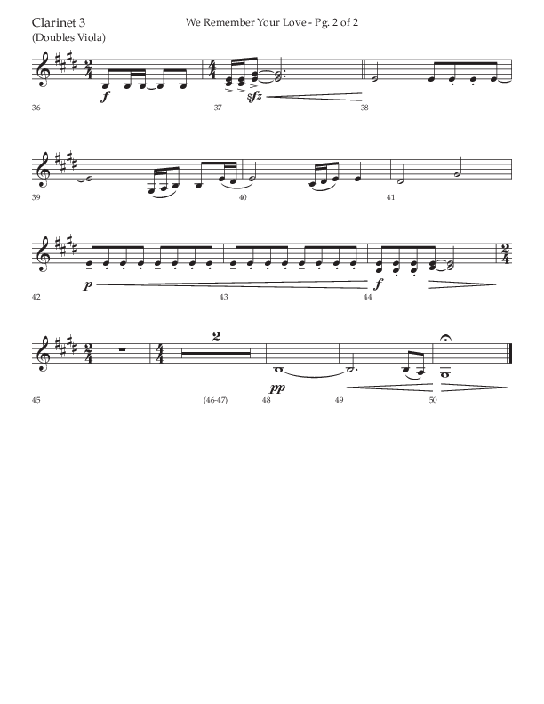 We Remember Your Love (Choral Anthem SATB) Clarinet 3 (Lifeway Choral / Arr. Phillip Keveren)