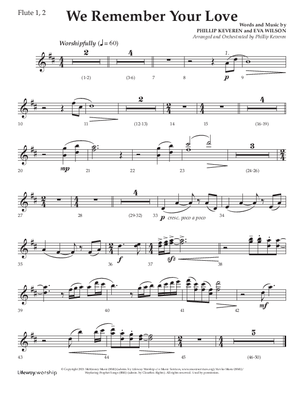 We Remember Your Love (Choral Anthem SATB) Flute 1/2 (Lifeway Choral / Arr. Phillip Keveren)