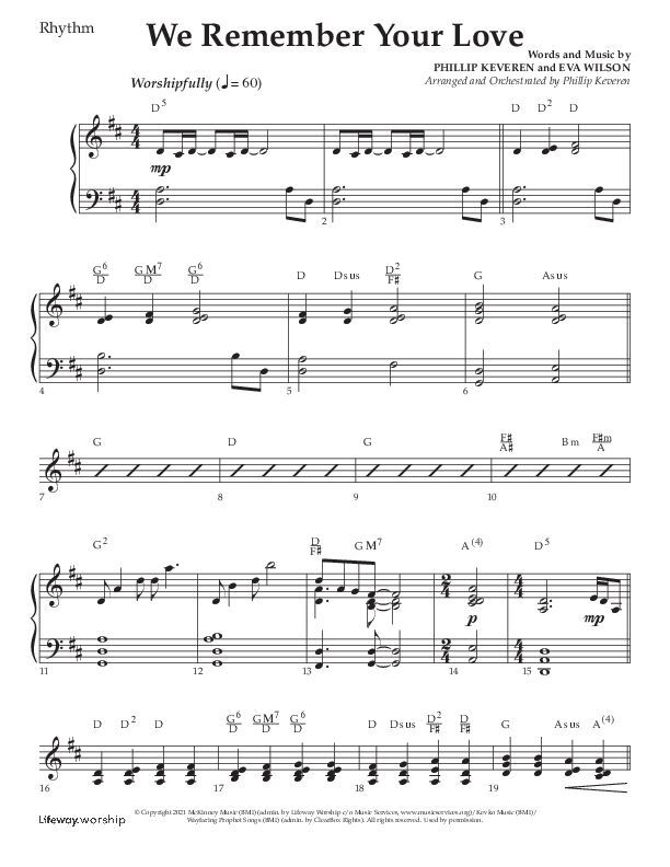 We Remember Your Love (Choral Anthem SATB) Lead Melody & Rhythm (Lifeway Choral / Arr. Phillip Keveren)