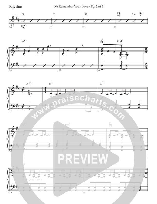 We Remember Your Love (Choral Anthem SATB) Lead Melody & Rhythm (Lifeway Choral / Arr. Phillip Keveren)