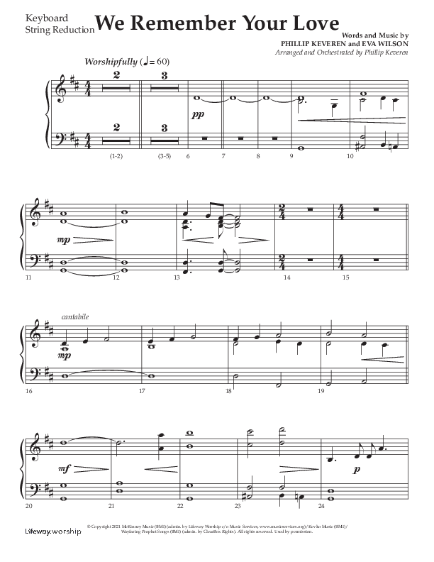 We Remember Your Love (Choral Anthem SATB) String Reduction (Lifeway Choral / Arr. Phillip Keveren)