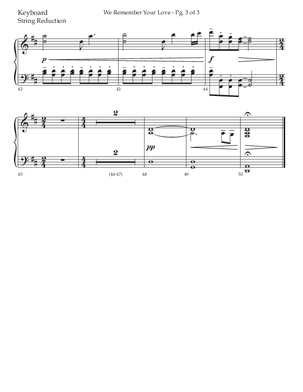 We Remember Your Love (Choral Anthem SATB) String Reduction (Lifeway Choral / Arr. Phillip Keveren)